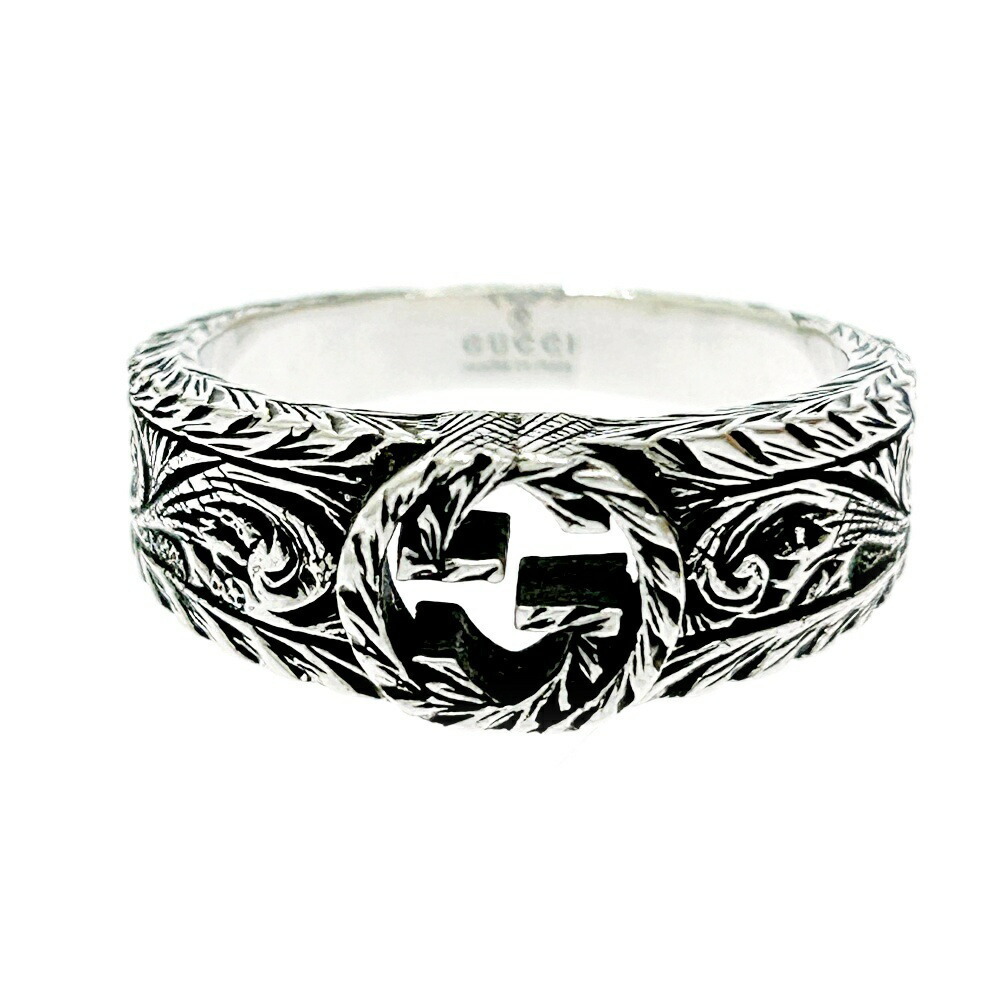 Gucci Silver Interlocking Gg Arabesque Ring - image 2